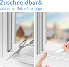 Load image into Gallery viewer, BKSAI Draught Excluder Window Sealing Tape Self-Adhesive Window Seal Sealing Door Seal Double Built Insulation Against Cold Waterproof Window Seal Cold Protection (White, 6 m)