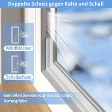 Load image into Gallery viewer, BKSAI Draught Excluder Window Sealing Tape Self-Adhesive Window Seal Sealing Door Seal Double Built Insulation Against Cold Waterproof Window Seal Cold Protection (White, 6 m)