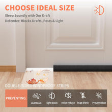 Load image into Gallery viewer, BKSAI Door Draft Stopper for Bottom of Door, Upgraded Under Door Gap Filler for Big Gap, No Folding Required, Flexible Installation Door Sweep soundproofing Strip for Home & Apartment, 28-32in, Black