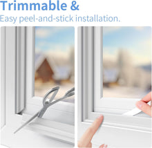 Load image into Gallery viewer, Upgraded Weather Stripping Seal Strip for Door & Window, Self-Adhesive Backing Door & Window Insulation Strip 19.6 Feet, Noise Reducing V-Shape Weathering Seal for Home, Apartment, White