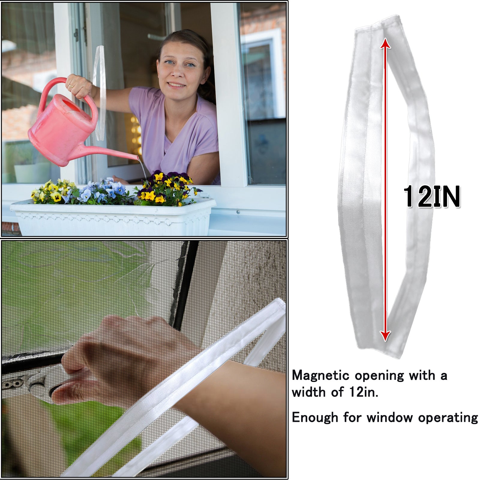 Window Opening Fly Screen BKSAI Magnetic Zip Opening for Fly Screens Window | BKSAI