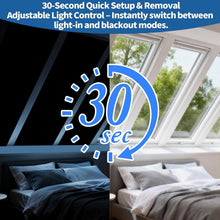 Load image into Gallery viewer, BKSAI 100% Blackout Window Cover, Portable Magnetic Black Out Curtains for Window, Black Out Shades No Drill Cuttable Blackout Blinds for Bedroom, RV, Nursery, Media Room, 79x57 inch
