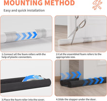 Load image into Gallery viewer, BKSAI Door Draft Stopper for Bottom of Door, Upgraded Under Door Gap Filler for Big Gap, No Folding Required, Flexible Installation Door Sweep soundproofing Strip for Home &amp; Apartment, 28-32in, Black
